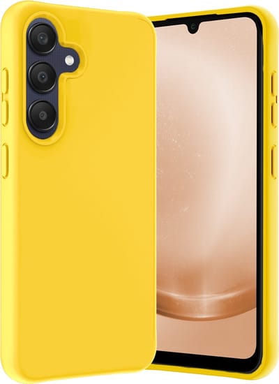 Hoes - Geschikt voor Samsung Galaxy A25 - Sterk & Shockproof - Hoesje Cover - Siliconen Case - Geel