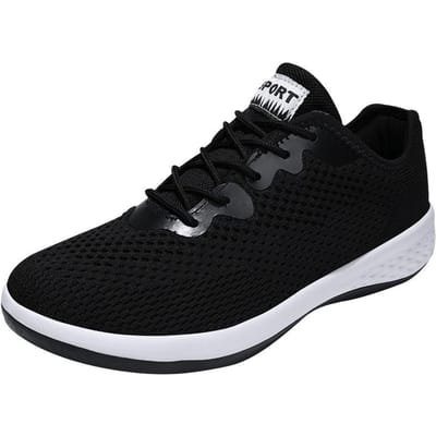Outdoor Heren Casual Sneakers Antislip Ademend Heren Casual Schoenen Lichtgewicht Zacht Heren Wandelschoenen Mesh Flats Grote Maat 39 zwart