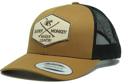 Surf Monkey - Trucker Cap - 6 Panel - One Size - Snapback - Zwarte karamel
