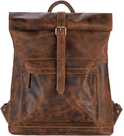 GREENBURRY vrijetijdsrugzak rugzak Vintage Roller Backpack Brown bruine
