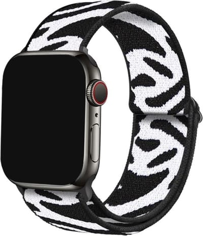 Innerlight® Nylon - Zebraprint - 38mm / 40mm / 41mm - Nylon bandje geschikt voor Apple Watch - Geschikt als Apple Watch bandje voor Series Geschikt voor Series 1/2/3/4/5/6/7/8/9/ 10 42mm/ 11 42mm/SE