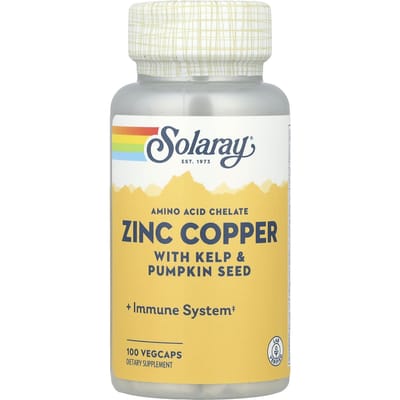 Zink Koper, Zeewier en Pompoenpit, 100 Veggie Capsules