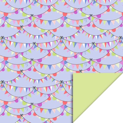 Het Inpakhuis - Cadeaupapier - Inpakpapier - Kadopapier - Party Guirlande Sky - Lime - Slingers - Vlaggetjes - 70cm x 3mtr