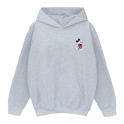 Disney Jongens Mickey Mouse Kickin Retro Borst Hoodie (Sportgrijs)