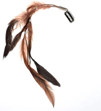 Festival haarschuifje - veren - boho - Ibiza - Indianentooi - Hippie accessoires - Kralen 1 stuks