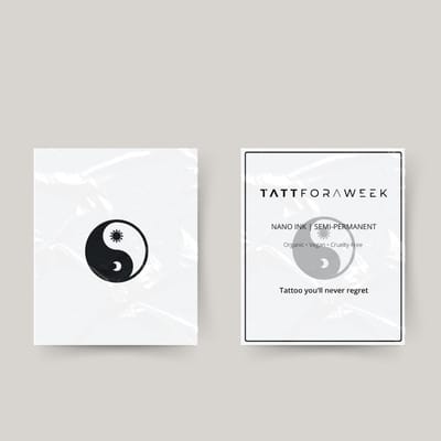 Tijdelijke tattoo yn en yan zon en maan | Neptattoo volwassenen | Tijdelijke tattoo voor volwassenen | Temporary tattoo | Plaktattoos voor volwassenen | Neptattoos | Probeer zorgeloos een tattoo | tattforaweek