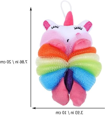 Kinderbadspons voor kinderen in cartoonstijl - Zachte douchespons voor reiniging en lichaamscrub, 2 stuks, 20 x 10 x 6 cm