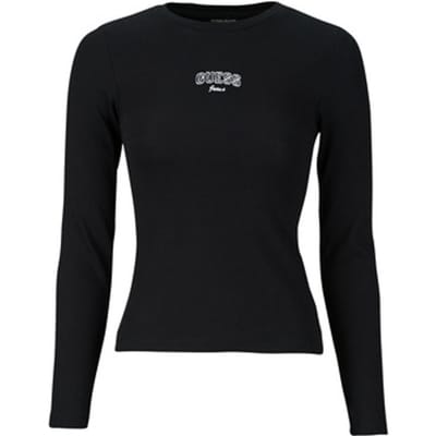 Guess Jeans Embro Slim Fit T-shirt Met Lange Mouwen Zwart S Vrouw
