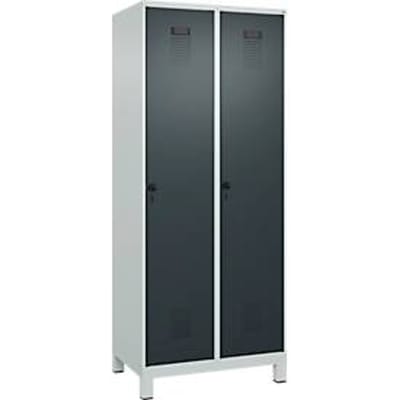C+P locker Evolo PLUS, met voeten, 2 compartimenten, 1950x800x500mm