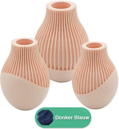 Ayra organische vaas – Decoratieve vaas - Donker blauw - 3d geprinte vaas – geschikt voor droogbloemen - 20CM