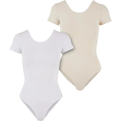 Urban Classics - Organic Stretch Jersey 2Pack Bodysuit - 3XL - Wit/Beige