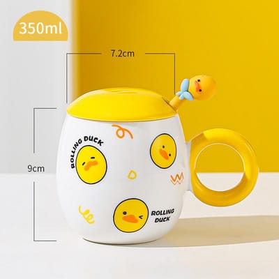 Creatieve Cartoon Keramische Kop Schattige Kleine Eend Mok Thuis Waterbeker Kantoor Koffiekop Cadeaubeker 350ML