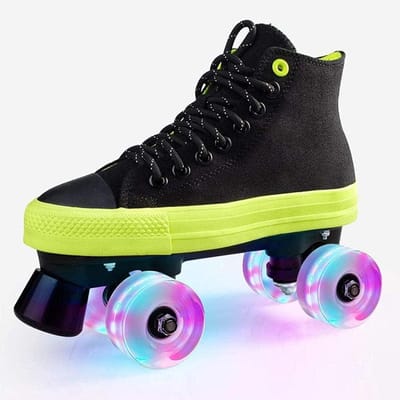 Rolschaatsen Kinderen - Quad skates - Buitenplezier - Klassiek dubbel rij ontwerp - Maat 41 - Flash