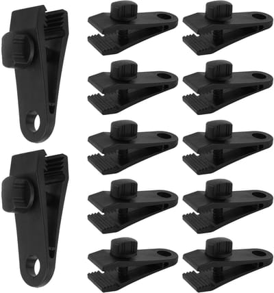 longziming -Alligator Klem - Alligator Clip - Zeildoekclip - Verstelbare Vergrendeling - Antislip Tandontwerp - Hoogwaardig PC-Kunststof - Weerbestendig En Corrosievrij - Ideaal Voor Camping En Boot - 12 Stuks