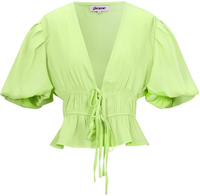Gimme - Breeze Top – Luchtige Zomerse Top – Comfortabel Geweven Shirt voor Lente & Zomer - Groen - Maat S