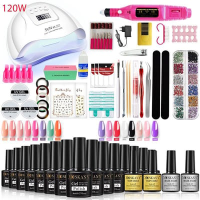 NAXSIR Compleet Nagelkunst Set met UV/LED-lamp en Glitter - Volledige Nagelgereedschap voor prachtige Nageldesigns