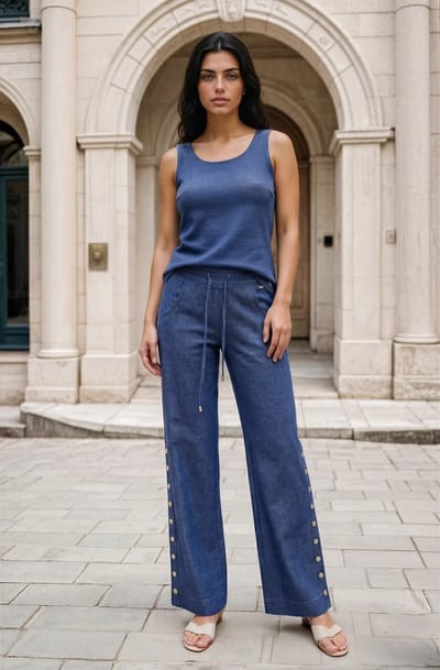 MI PIACE - Travel Top Singlet 202027 Dark Blue Denim - Maat : S