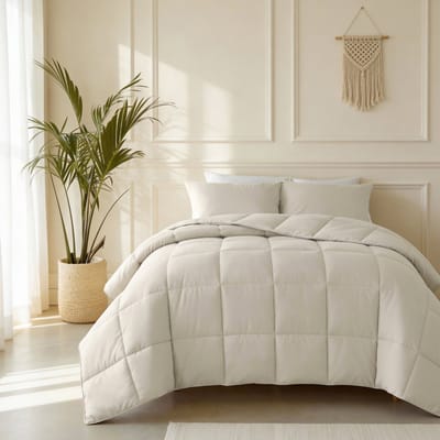Sleeptime 2 in 1 Dekbed zonder Overtrek - Wasbaar Dekbed - Percale - Beige - 240 x 220