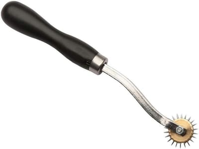 RVS Radeerwieltje / Overstitch Wiel voor Leer & Karton – Tandwiel Markeerrol – Steekafstand Markeren bij Lederbewerking en Handnaaien – Ergonomisch Handvat