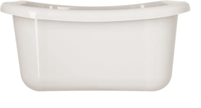 KADAX Rechthoekige wasbak, robuuste wasbak, wasbak met comfortabele handgrepen, opbergbak, compacte reinigingsbak, kom (wit, 8 liter)