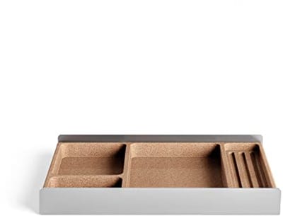 Bureau lade organizer met compartimenten van kurk en aluminium - Desk Tray voor desktop opslag