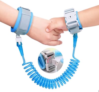 Veiligheidsarmband voor Kinderen, Verliespreventie, 2 Meter Verliesbestendige Strap met Sensor Blokker, Verstelbare Pols, 360 Graden Draaibaar, Ideaal voor Wandelen en Buitenactiviteiten