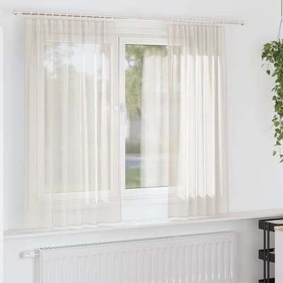 vidaXL Gordijnen voile met roedezakken 2 st crèmekleurig