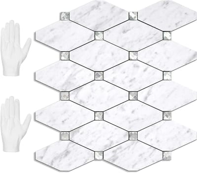 Plak Tegels - Sticker Tegels - Keuken Wanddecoratie - Sterke Hittebestendige Lijm - 10 Vellen 30x30cm - Carrara Wit