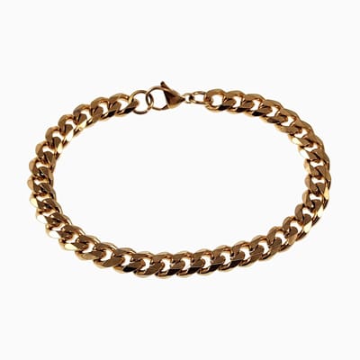 22cm x 8mm Cubaanse Armband Unisex - Verguld Roestvrij Stalen - Schakelarmband