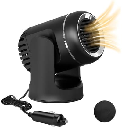 fan-(Zwart) 12V 120W autokachel, 2-in-1 hulpkachel, ontwasemingsfunctie met antislipmat, draagbare auto-ontdooier, snelle verwarming