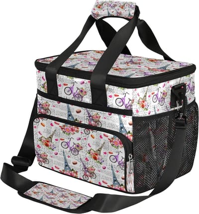 Fietstas met Eiffeltoren - Grote lunchtas - Picknick en Reizen - Thermisch Geïsoleerd - 22 x 305 x 255 cm