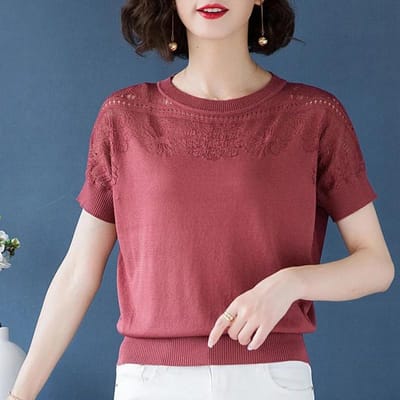 Ijszijde Trui T-shirt Korte Mouw Dames Losse Zomer Koel Set T-shirt Korte Top Dun Dames Hol XXXL