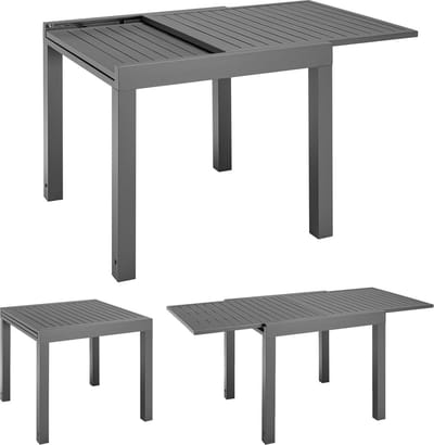 Juskys Uitklapbare Tuintafel Laki - 80 x 80 cm - Antraciet - Aluminium