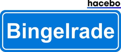 Hacebo - Plaatsnaam Sticker - 29x10 CM - Bingelrade sticker - Verkeersborden sticker - grappige cadeaus - Bingelrade