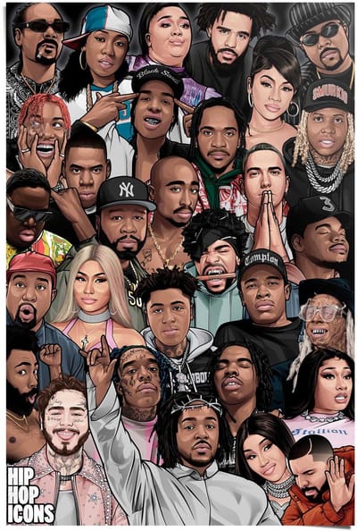 Poster Hip Hop Icons - 91,5 x 61 - Papier - REINDERS