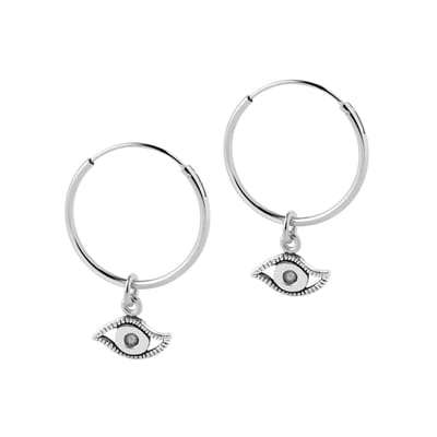 Zilver Hoop met Oog 18 MM