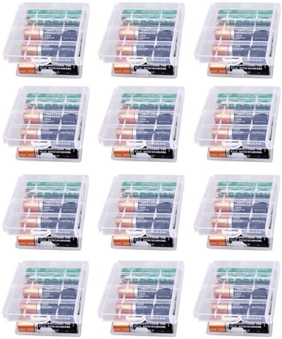 Dailygoody - Accubox - Opbergdoos voor batterijen - Bescherming tegen stof en vocht - Transparant - Geschikt voor AA - Handig voor thuisgebruik