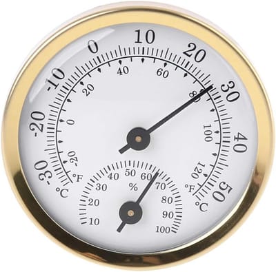 Analoge Binnen- en Buitenlucht- en Vochtigheidsmeter 58mm