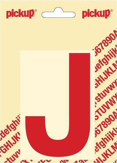 Pickup plakletter Helvetica 100 mm - rood J