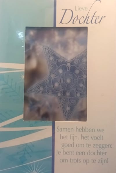 Luxe Kerst Nieuwjaar Wenskaart Dochter - Lieve Dochter - Speciale Tekst Kaart - Fijne Feestdagen - 138108 - Kerstmis - Christmas - Weihnachten - Noel - Rechthoek 11,5x17cm - Met Envelop - Art of Cards - 1 Stuks