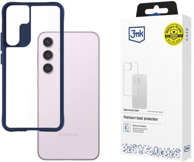 3mk Satin Armor Case+ Blue for Samsung Galaxy S24 - transparent