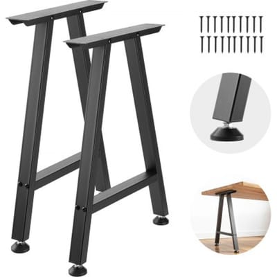 VEVOR Tafelpoten, Set van 2, 550x740 mm, Trapeziumvormige Tafelvoet, Draagvermogen 1000 kg, Tafelpoten van koolstofstaal, Meubelvoeten, Tafelonderstel, Tafelpoten voor Bureaus, Salontafels, Eettafels, Zwart