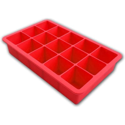 Food Grade siliconen ijsblokjesbakje 14 roosters ijsblokjesvorm kleine ijsmachine rood