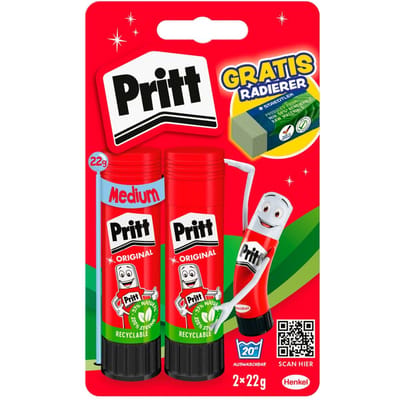 Pritt Lijmstiften  2x 22 g, plus gum