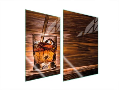 TMK ArtDeko - Glazen Beschermingsplaat - 35x52 cm - Whisky Design - Veilig Voor Alle Kookplaten