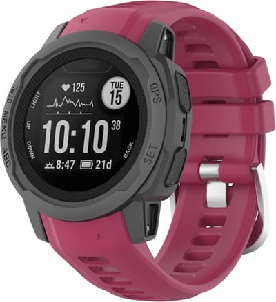 Siliconen bandje - geschikt voor Garmin Instinct 2S - bordeauxrood