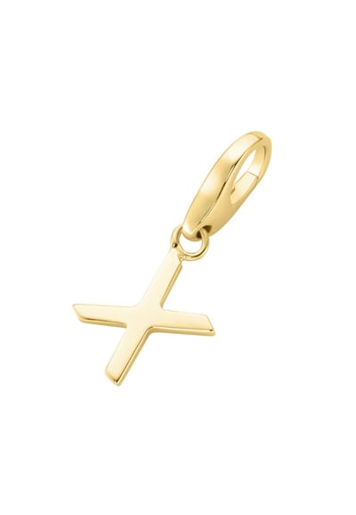 Gouden (verguld) bedel | Letter X | Giorgio Martello | 925 Zilver