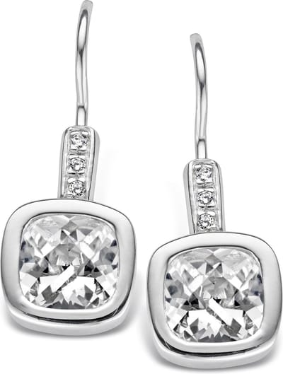 Orphelia Oorhanger Carree White Zirconium Sterling Zilver 925