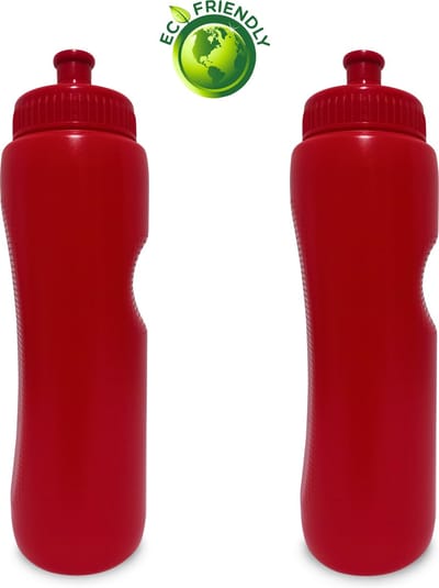 Drinkfles 2 x 1 Liter - Bidon kinderen/volwassenen - Drinkbus Rood