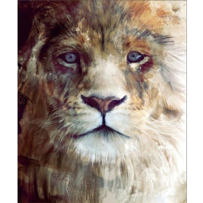 Peinture diamant, point exquis de mosaïque, image de Lion, décoration de maison, broderie diamant faite à la main 20X30CM gray